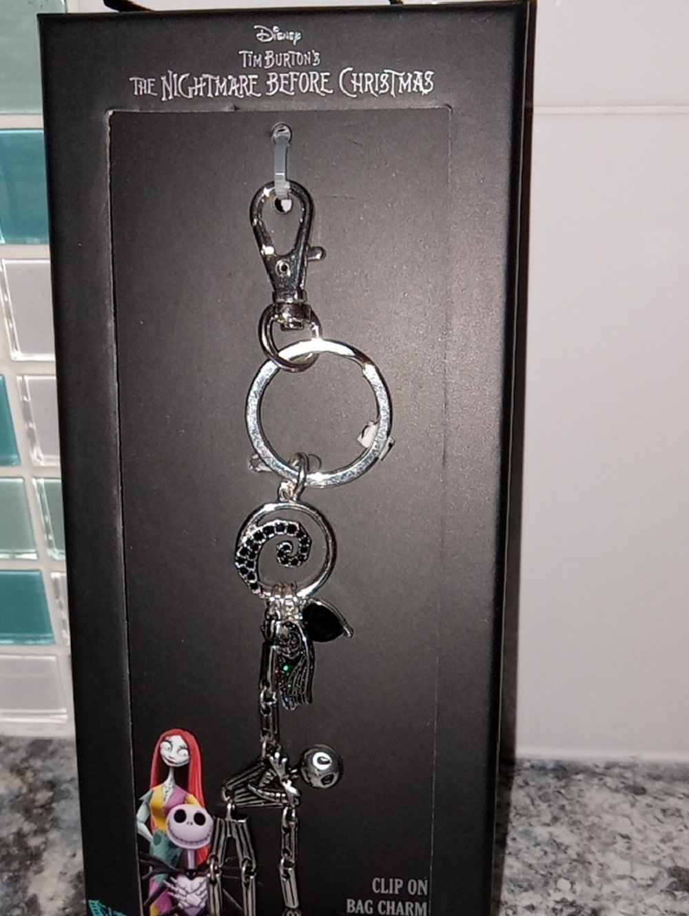 Disney Silver Nightmare Before Christmas Jack & Sally Bag Charm